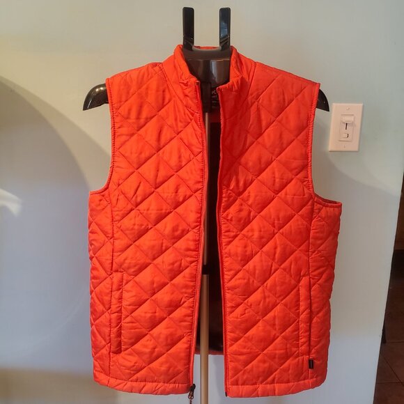 Small Orange Puffer Vest. Zipper, Pocket, Gorpcore, Halloween, Fall Winter DIY - Picture 2 of 12